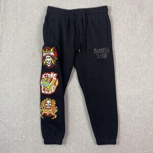 WWE Shoe Palace Mens L Stone Cold Steve Austin Black Jogger Sweatpants